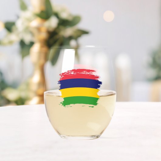 Verre À Vin Sans Pied Drapeau mauricien (Insitu (Mariage))
