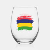 Verre À Vin Sans Pied Drapeau mauricien (Verso)