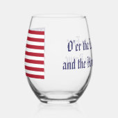 Verre À Vin Sans Pied Drapeau Patriotique Rouge Blanc Bleu Étoiles Et Fr (Gauche)