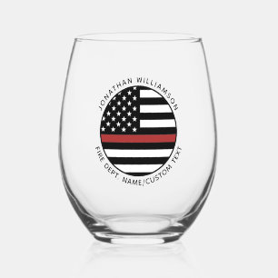 Verre À Vin Sans Pied Drapeau personnalisé des États-Unis avec une fine