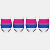 Verre À Vin Sans Pied Drapeau SlipperyJoe's Bisexual Pride lavande-rose (Dos)