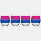 Verre À Vin Sans Pied Drapeau SlipperyJoe's Bisexual Pride lavande-rose (Gauche)