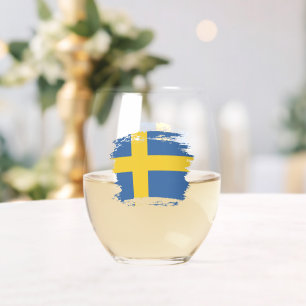 Verre À Vin Sans Pied Drapeau suédois