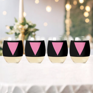 Verre À Vin Sans Pied Drapeau triangle rose de SlipperyJoe's symbole ros