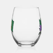 Verre À Vin Sans Pied Drapeau Washington et Fleur Rhododendron Pacifique (Gauche)