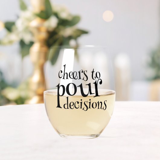 Verre À Vin Sans Pied Drôle encourt à passer des décisions (Insitu (Mariage))