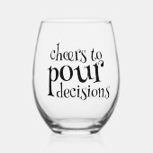 Verre À Vin Sans Pied Drôle encourt à passer des décisions (Recto)