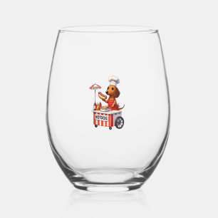 Verre À Vin Sans Pied Drôle Weenie Dachshund Chien Saucisse Hotdog Sandw