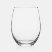 Verre À Vin Sans Pied Dusty Blue Monograms Couple Nom Mariage minimal (Droite)