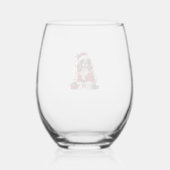 Verre À Vin Sans Pied Éclairage de Noël Cavalier roi Charles Spaniel Chi (Verso)