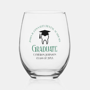 Verre À Vin Sans Pied Ecole dentaire verte Diplôme Dentiste sur mesure