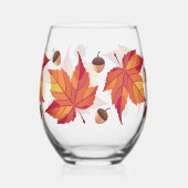 Verre À Vin Sans Pied Écornes Rustiques Automne & Feuillage Feuille Roug (Verso)