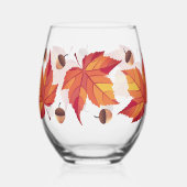 Verre À Vin Sans Pied Écornes Rustiques Automne & Feuillage Feuille Roug (Gauche)