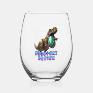 Verre À Vin Sans Pied Eggspert Oeufs de Pâques Chasse Dinosaure Bunnies