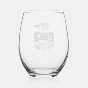 Verre À Vin Sans Pied Électricien drôle citation de gravure vintage conc