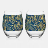 Verre À Vin Sans Pied Élégance Fleur Dorée (Recto)
