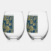 Verre À Vin Sans Pied Élégance Fleur Dorée (Gauche)