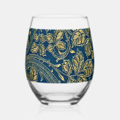 Verre À Vin Sans Pied Élégance Fleur Dorée (Recto)
