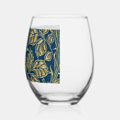 Verre À Vin Sans Pied Élégance Fleur Dorée (Gauche)