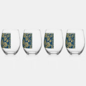 Verre À Vin Sans Pied Élégance Fleur Dorée (Gauche)