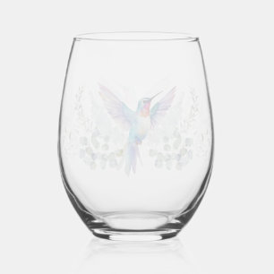 Verre À Vin Sans Pied Elégant aquarelle Oiseau floral Rustique botanique