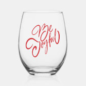 Verre À Vin Sans Pied Elégant Be Joyful Holiday Design (Recto)