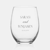 Verre À Vin Sans Pied Élégant cadeau Mariage simple Keepsaké (Recto)