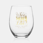 Verre À Vin Sans Pied Elegant Citation d'amour Mariage de calligraphie o (Recto)