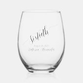 Verre À Vin Sans Pied Elegant Custom Sixtieth Birthday Calligraphy (Recto)