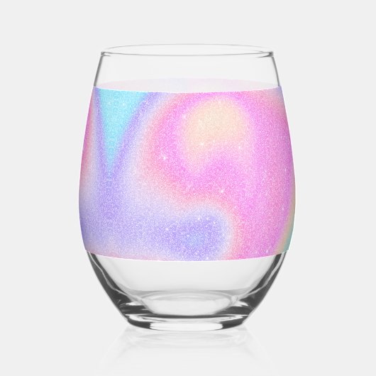 Verre À Vin Sans Pied Élégant dégradé Parties scintillant spirale Hologr (Gauche)