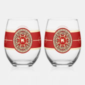 Verre À Vin Sans Pied Élégant ensemble Lamassu (Verso)