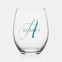 Élégant ensemble Turquoise de boissons Monogram