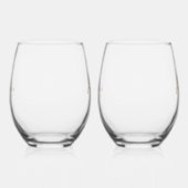 Verre À Vin Sans Pied Elégant Gold Minimal Couple Initiales Mariage Fave (Droite)