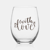 Verre À Vin Sans Pied Elegant Handwritten With Love Script (Recto)