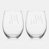 Verre À Vin Sans Pied Élégant M. & Mme (Verso)