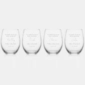 Verre À Vin Sans Pied Élégant Mariage d'accolade florale (Recto)