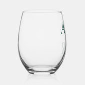 Verre À Vin Sans Pied Élégant Mariage floral vert foncé (Droite)