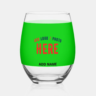 VERRE À VIN SANS PIED ÉLÉGANT MODERNE PERSONNALISÉ LIME VERT VÉRIFIÉ MAR