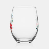 Verre À Vin Sans Pied Élégant monogramme floral aquarelle (Gauche)