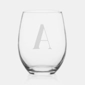 Verre À Vin Sans Pied Élégant Monogramme noir Verre de vin initial (Verso)
