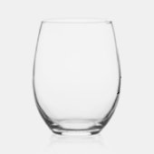 Verre À Vin Sans Pied Élégant Monogramme noir Verre de vin initial (Droite)