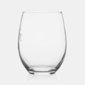 Verre À Vin Sans Pied Élégant n'importe quelle couleur mariage monogramm (Gauche)