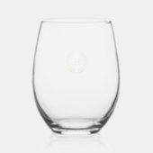 Verre À Vin Sans Pied Élégant or Laurel Wreath Custom Monogramme (Verso)