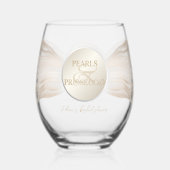 Verre À Vin Sans Pied Elégant Perles d'Ampersand & Fête des mariées de p (Verso)