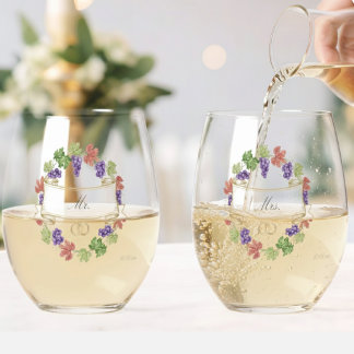 Verre À Vin Sans Pied Elegant Personalized Stemless Wine Glass Set of 2