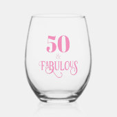 Verre À Vin Sans Pied Elégant rose cinquante et fabuleux (Recto)