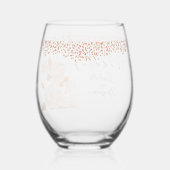 Verre À Vin Sans Pied Élégant Rose or Mariage noir (Verso)