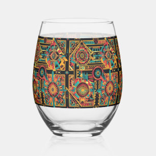 Verre À Vin Sans Pied Elégant Sapphire "Aztec Dream" Verre de vin stemle