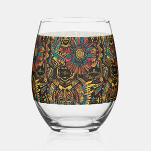 Verre À Vin Sans Pied Elégant Sapphire "Aztec Dream" Verre de vin stemle