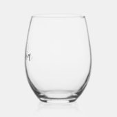 Verre À Vin Sans Pied Élégant script de calligraphie stylé monogramme  (Gauche)